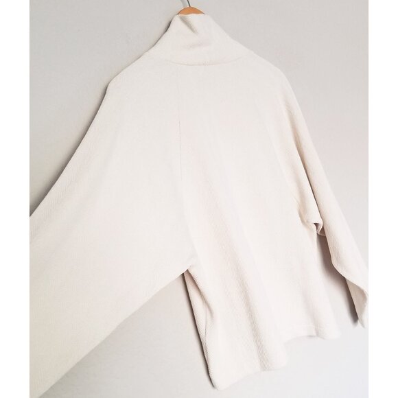 Madewell Brushed Herringbone Jacquard Turtleneck Top Funnel Neck Cream Ivory S - Picture 14 of 16